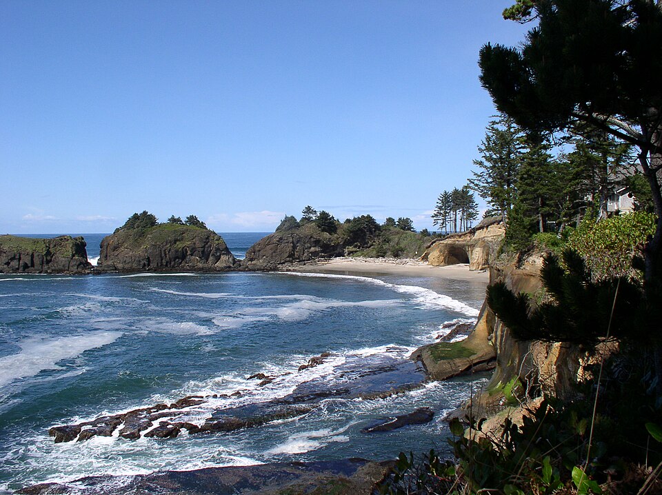 Whale Cove, Oregon — rocky Pacific coast headland and calm cove